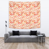 Fire Flame Watercolor Pattern Wall Tapestry