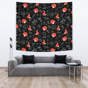 Fox Sleeping Fox Pattern Wall Tapestry