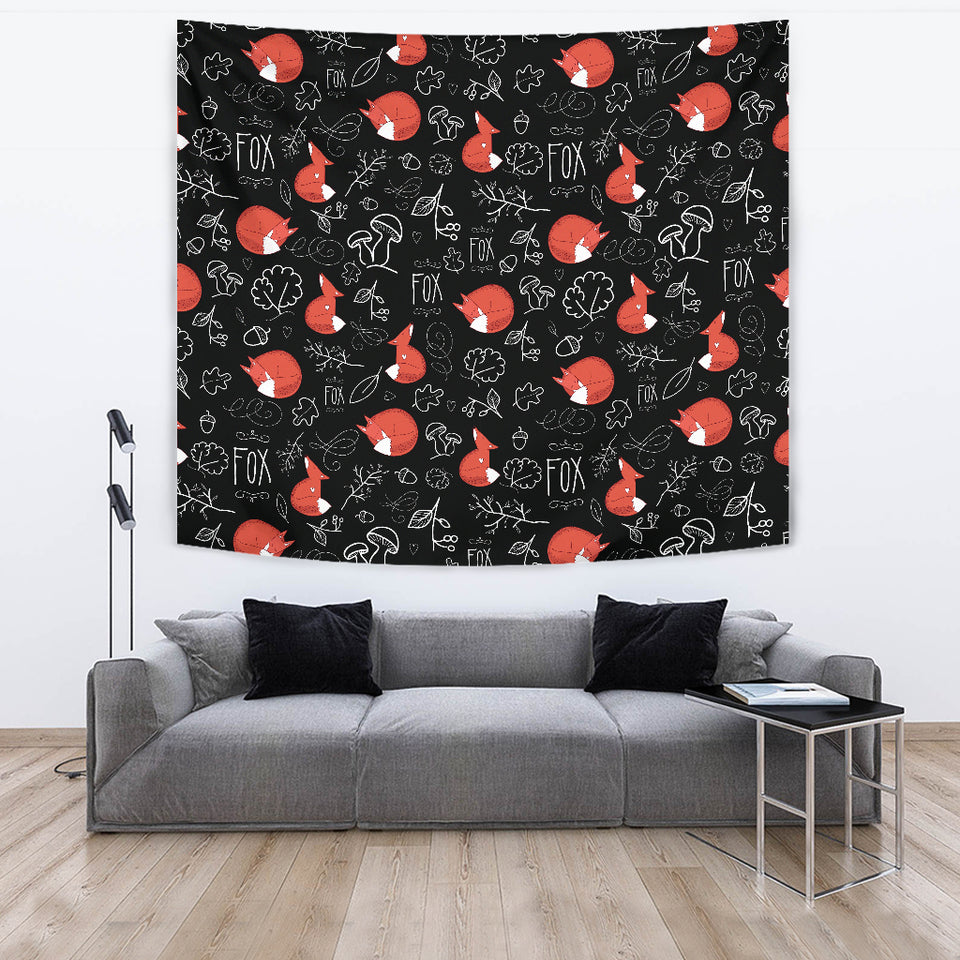 Fox Sleeping Fox Pattern Wall Tapestry