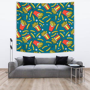 French Fries Red Paper Box Pattern Wall Tapestry