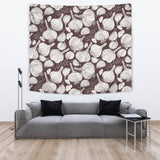 Garlic Bulb Dark Background Wall Tapestry