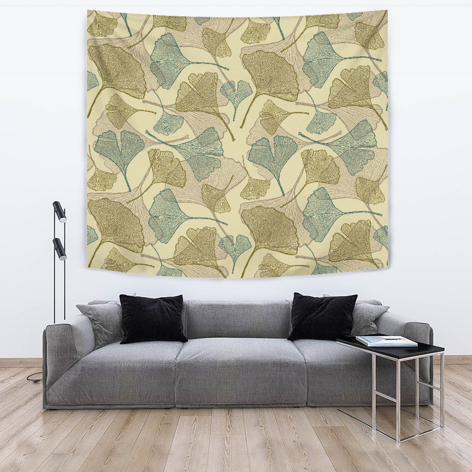 Ginkgo Leaves Design Pattern Wall Tapestry