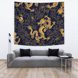 Gold Dragon Pattern Wall Tapestry