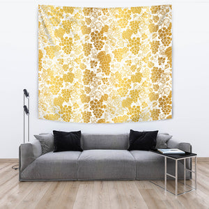 Gold Grape Pattern Wall Tapestry