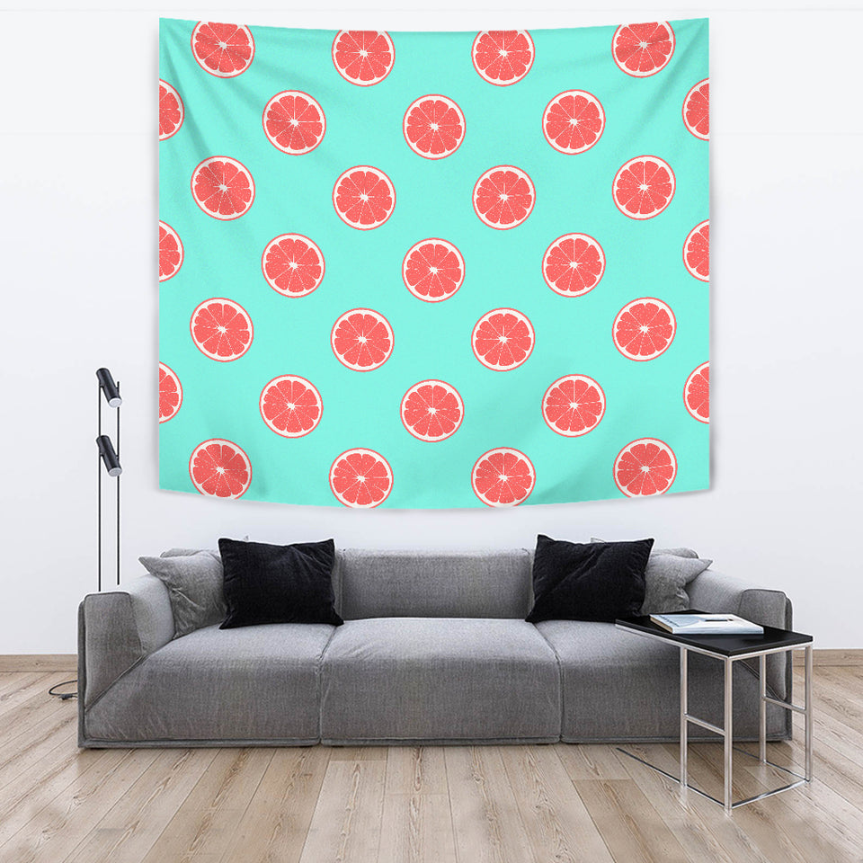 Grapefruit Green Background Wall Tapestry