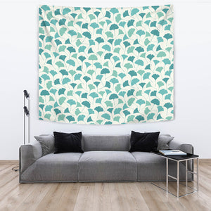 Green Ginkgo Leaves Pattern Wall Tapestry