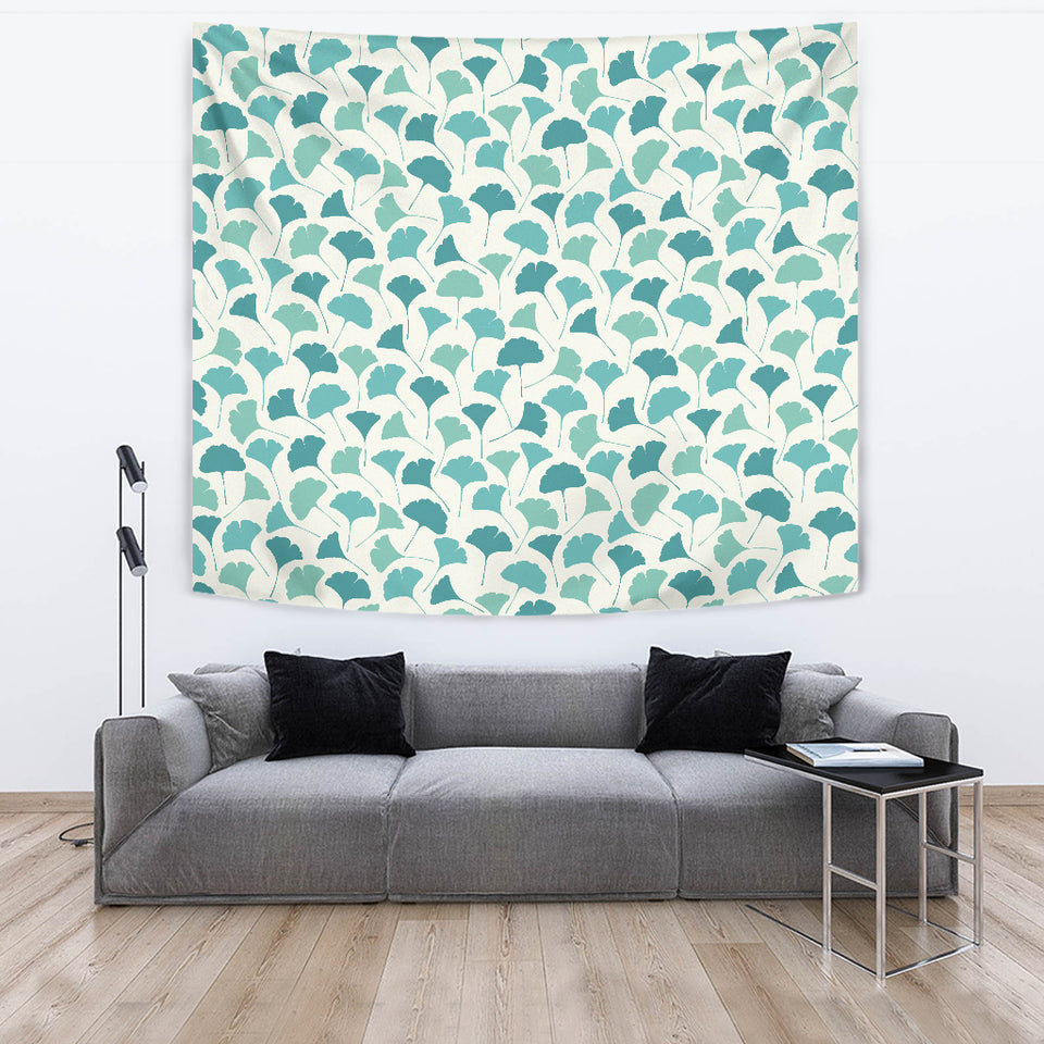 Green Ginkgo Leaves Pattern Wall Tapestry