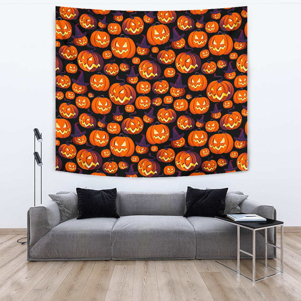 Halloween Pumpkin Pattern Wall Tapestry