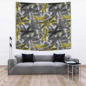 Hand Drawn Dragonfly Pattern Wall Tapestry