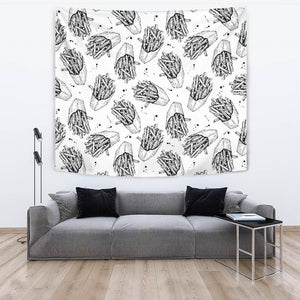 Hand Drawn French Fries Pattern Wall Tapestry