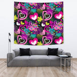 Heart Dot Wave Star Creative Design Pattern Wall Tapestry