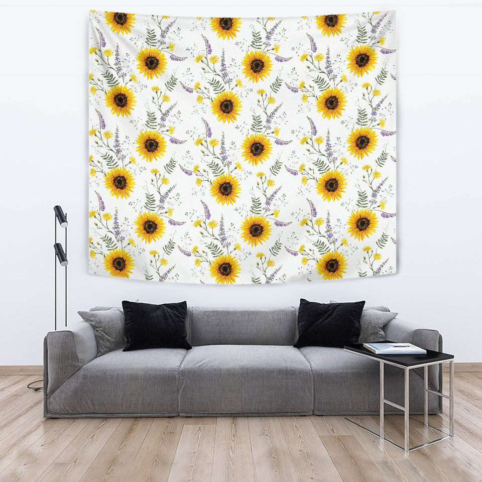 Beautiful Sunflowers Pattern Wall Tapestry