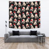 Christmas Pugs Santa_S Red Cap Pattern Wall Tapestry