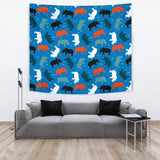 Colorful Rhino Pattern Wall Tapestry