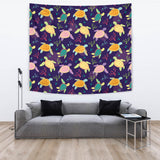 Colorful Sea Turtle Pattern Wall Tapestry