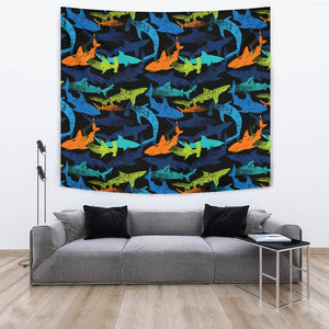 Colorful Shark Wall Tapestry