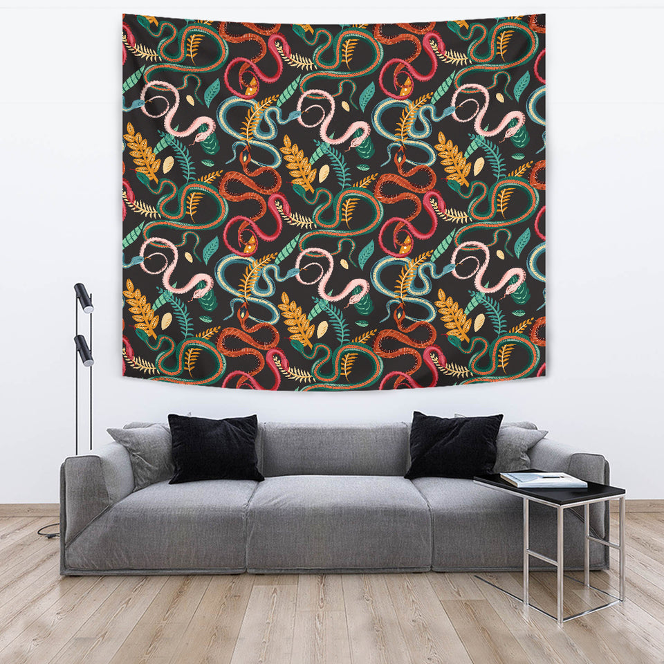 Colorful Snake Plant Pattern Wall Tapestry