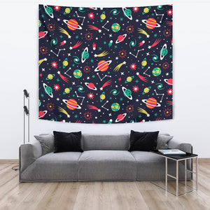 Colorful Space Pattern Planet Star Wall Tapestry