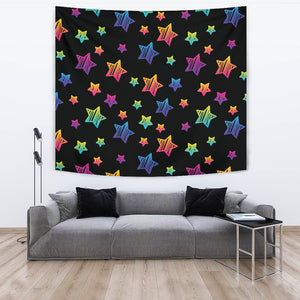 Colorful Star Pattern Wall Tapestry