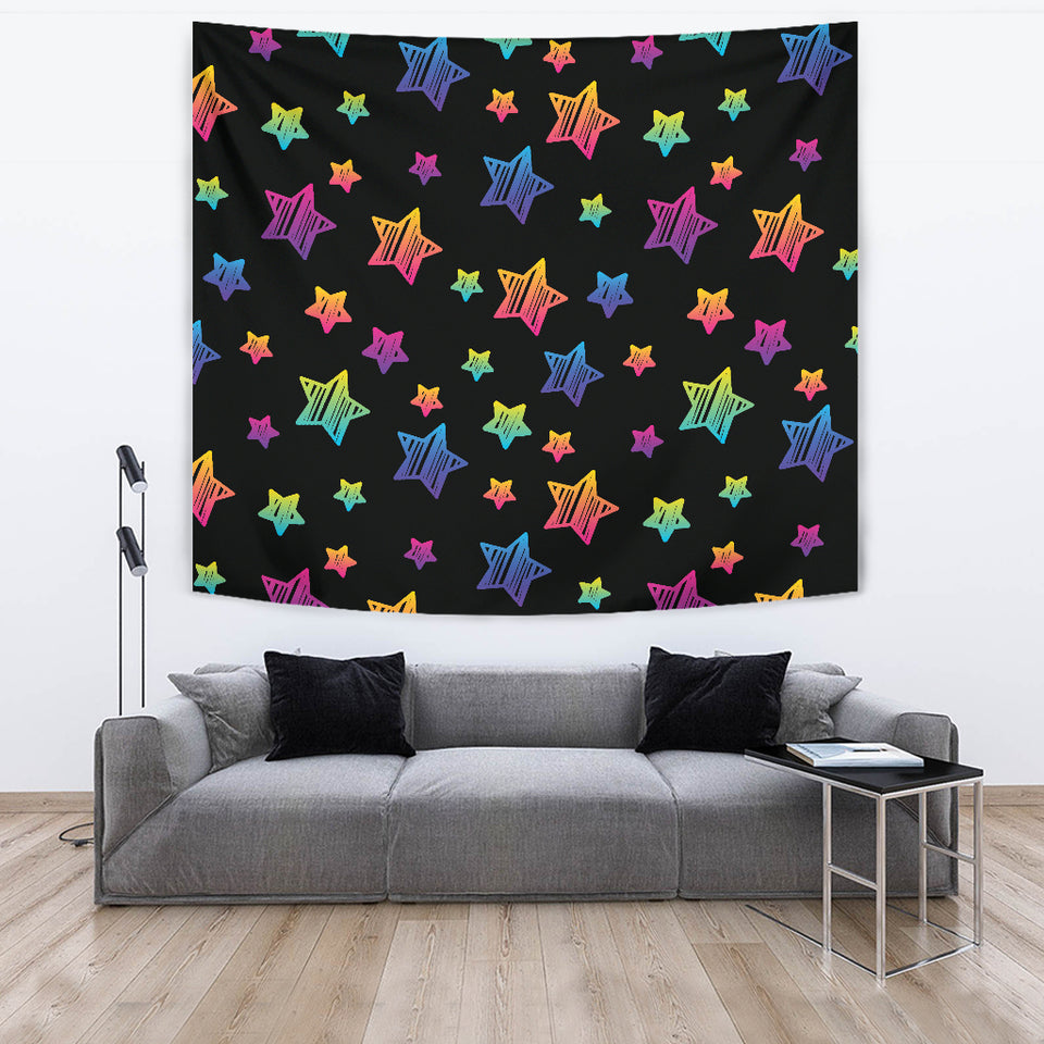 Colorful Star Pattern Wall Tapestry