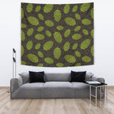 Hop Pattern Black Background Wall Tapestry