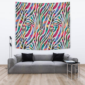 Colorful Zebra Skin Pattern Wall Tapestry