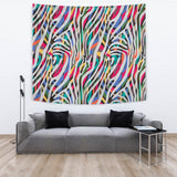 Colorful Zebra Skin Pattern Wall Tapestry