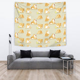 Cute Fat Shiba Inu Dog Pattern Wall Tapestry