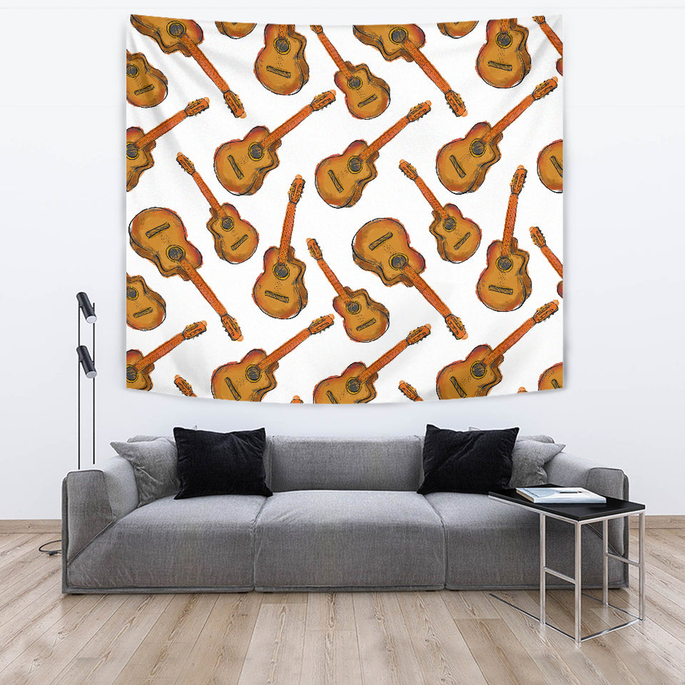 Paint Guitar Pattern Wall Tapestry