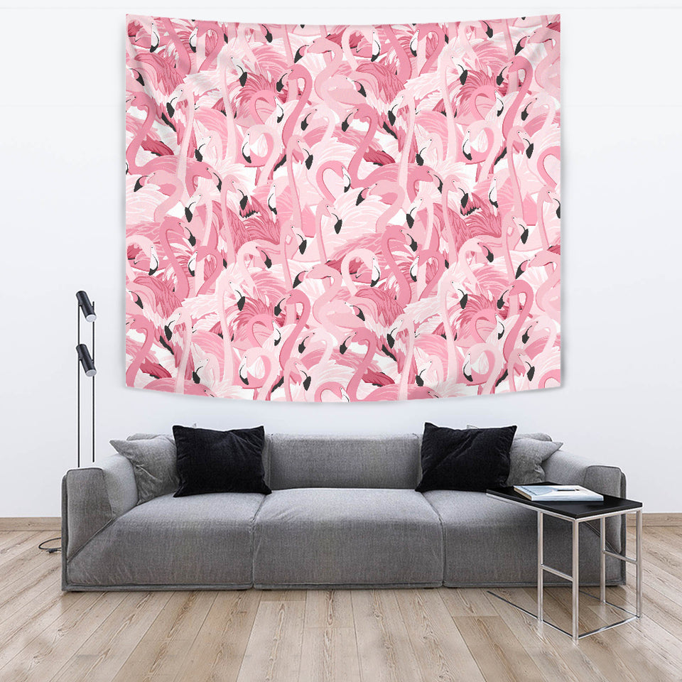 Pink Flamingos Pattern Background Wall Tapestry