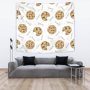 Sketch Style Cookie Pattern Wall Tapestry