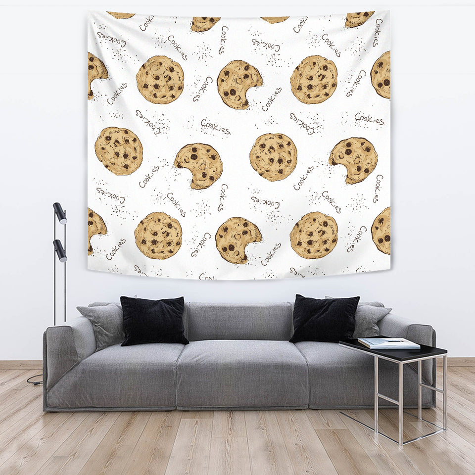 Sketch Style Cookie Pattern Wall Tapestry