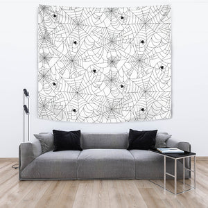 Spider Web Cobweb Pattern White Background Wall Tapestry