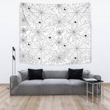 Spider Web Cobweb Pattern White Background Wall Tapestry