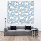 Cute Polar Bears Christmas Decoration Pattern Wall Tapestry