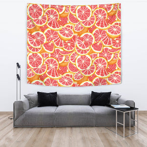 Tropical Grapefruit Pattern Wall Tapestry