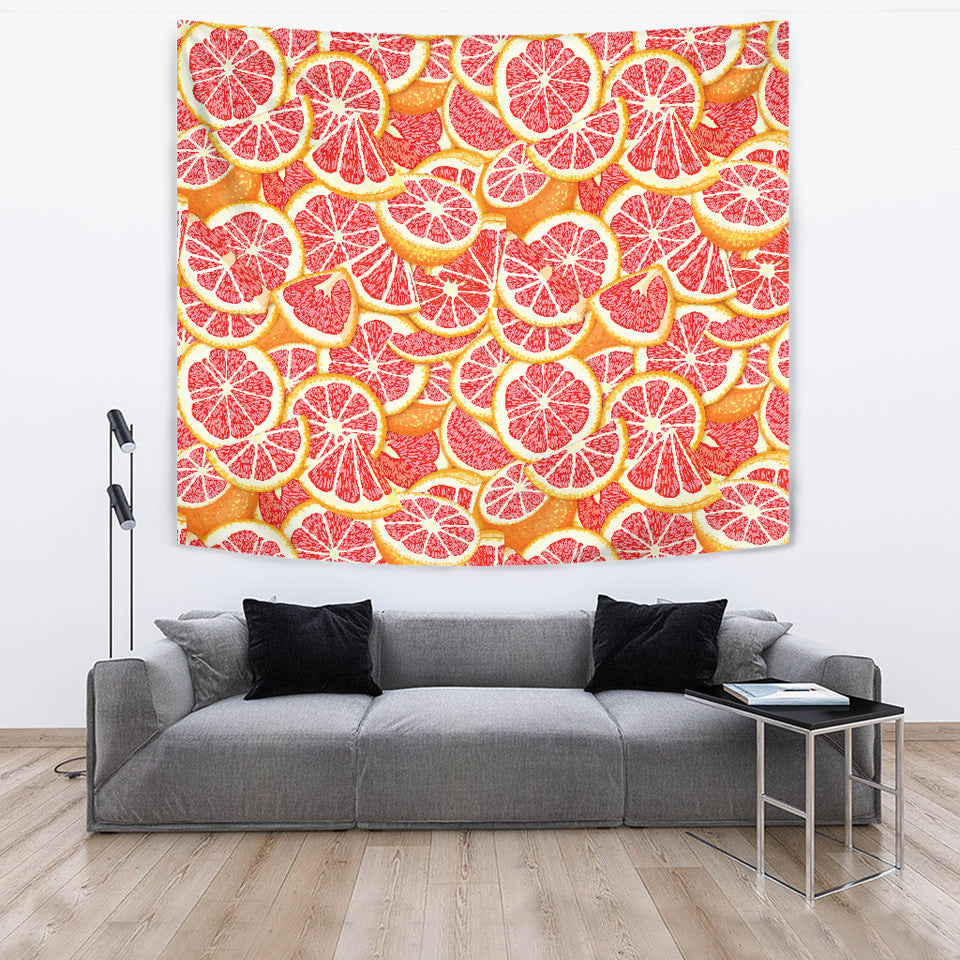 Tropical Grapefruit Pattern Wall Tapestry