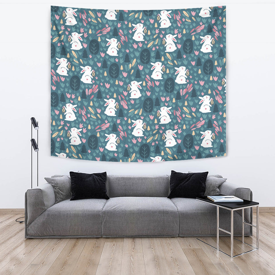 Cute Rabbit Pattern Wall Tapestry