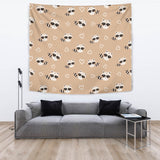 Cute Raccoon Heart Pattern Wall Tapestry