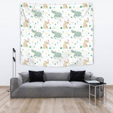 Cute Rhino Pattern Wall Tapestry