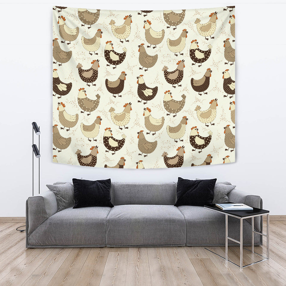 Cute Rooster Chicken Cock Wall Tapestry