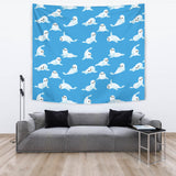 Cute Sea Lion Seal Pattern Background Wall Tapestry