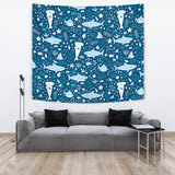 Cute Shark Pattern Wall Tapestry