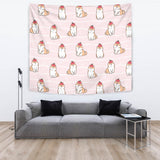 Cute Shiba Inu Dog Apple Pattern Wall Tapestry