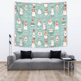 Cute Snowman Pattern Wall Tapestry