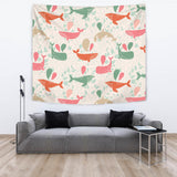 Cute Whale Pattern Wall Tapestry