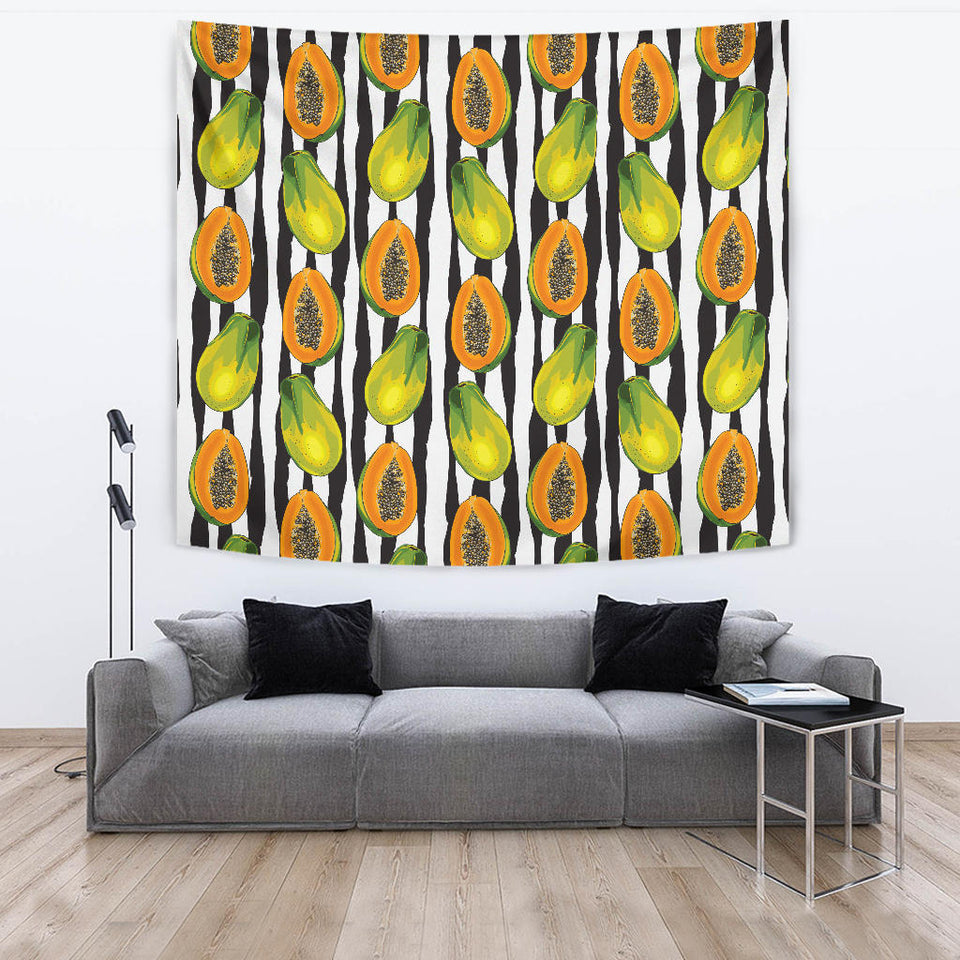 Papaya Design Pattern Wall Tapestry