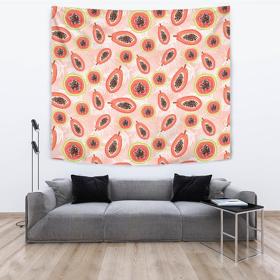 Papaya Leaves Pattern Wall Tapestry