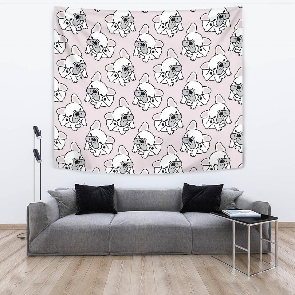 Cute French Bulldog Pattern Wall Tapestry
