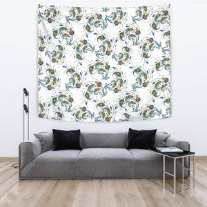 Peacock Feather Pattern Wall Tapestry